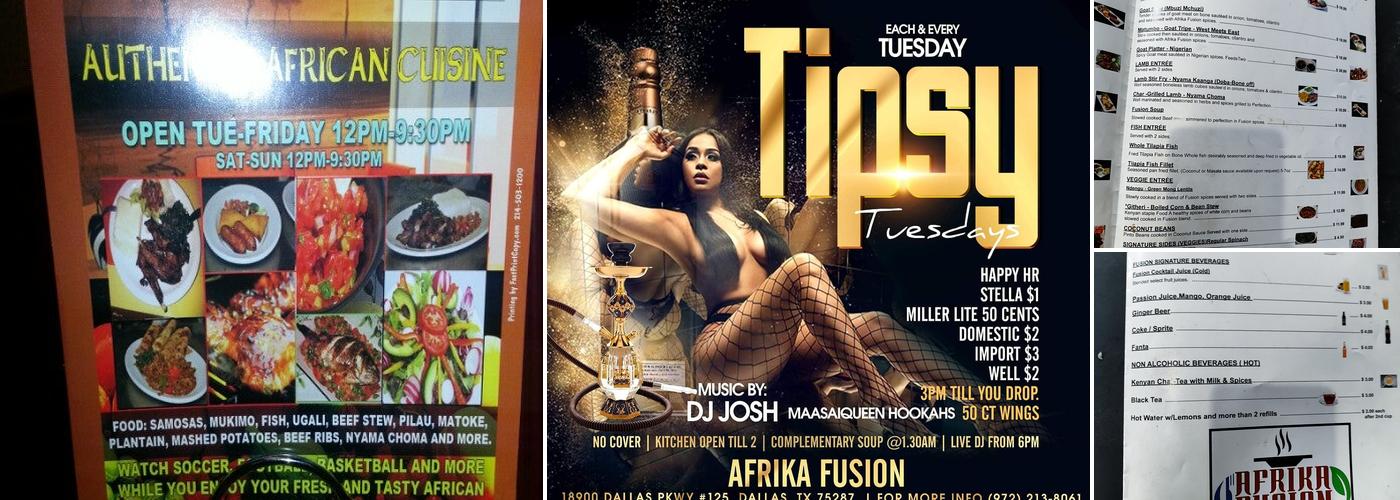 Afrika Fusion Menu