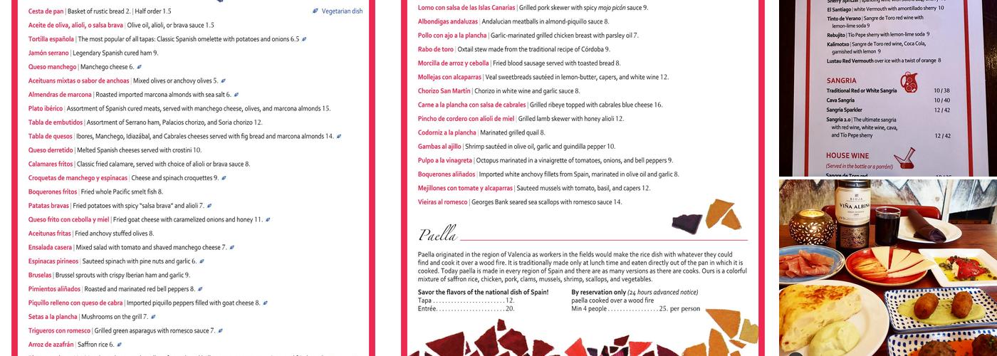 Cafe Madrid Menu