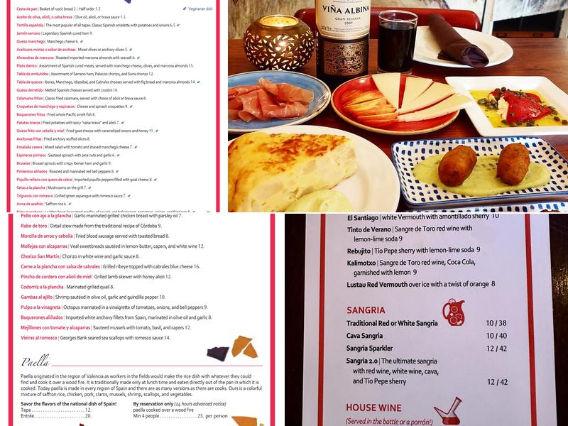 Cafe Madrid Menu