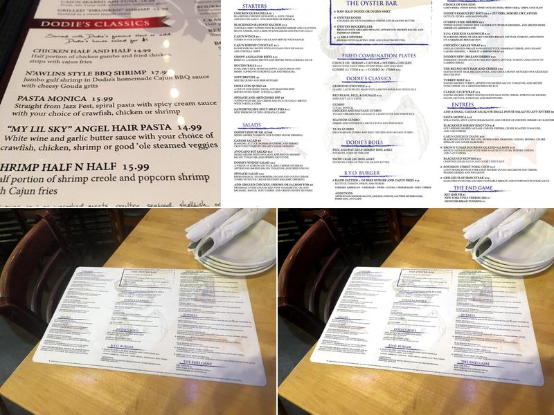 Dodie's Menu