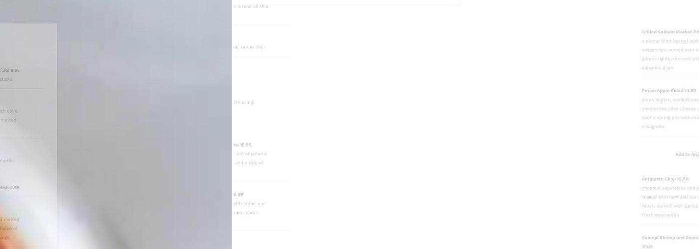 Amore Italian Bistro Menu