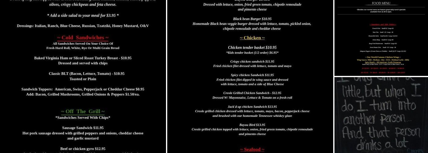 Marble Hill Inn Menu