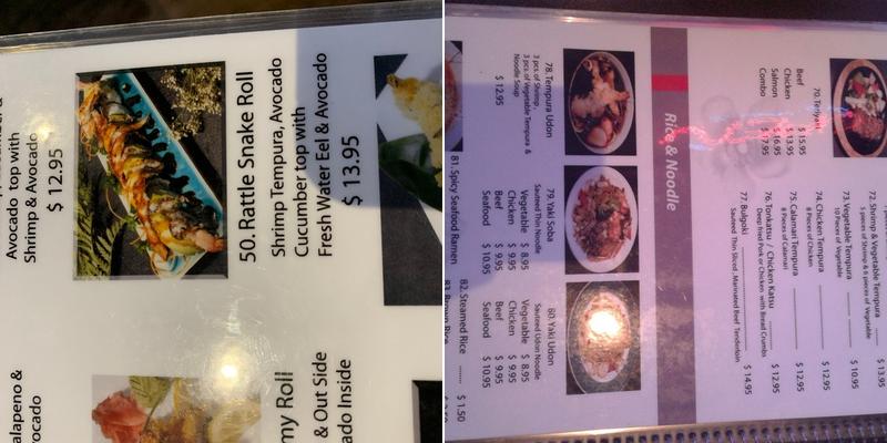 Ahoyama Menu