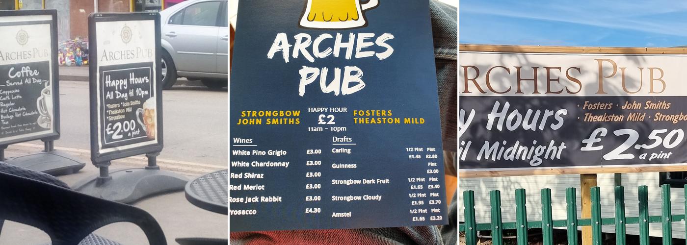 The Arches Pub Menu