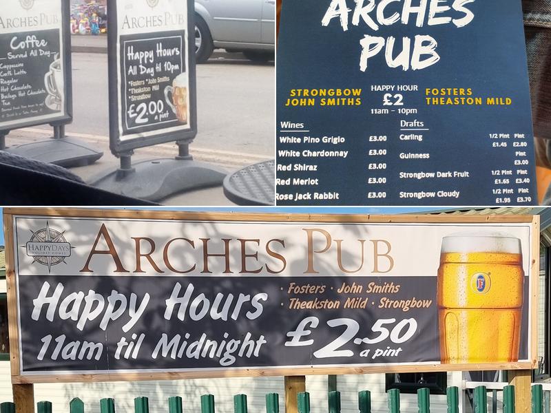 The Arches Pub Menu