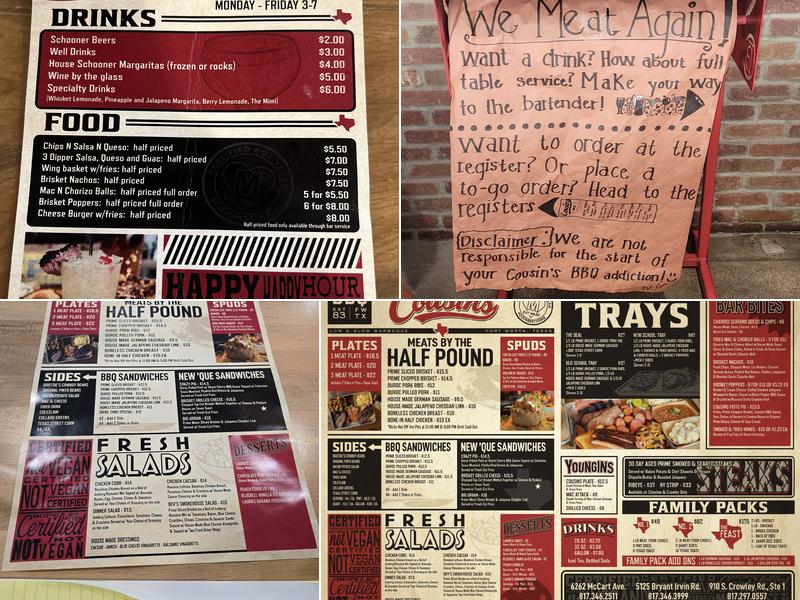 Cousins BBQ Menu