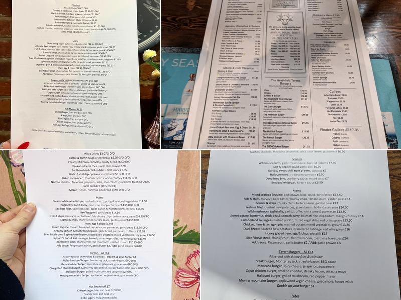 The Heathfield Tavern Menu