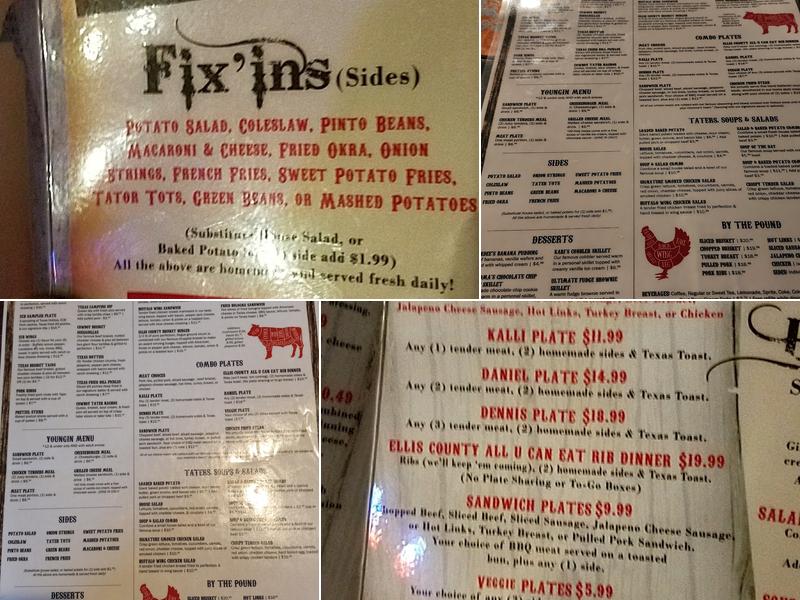 Ellis County BBQ Menu