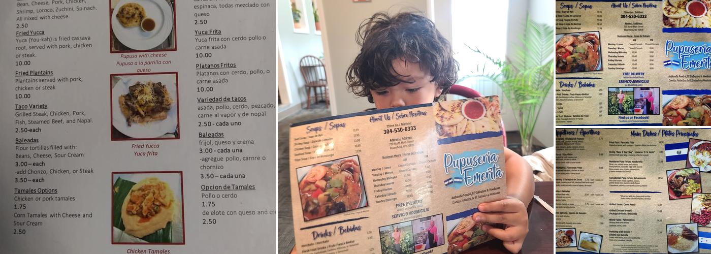 Pupuseria Emerita Menu