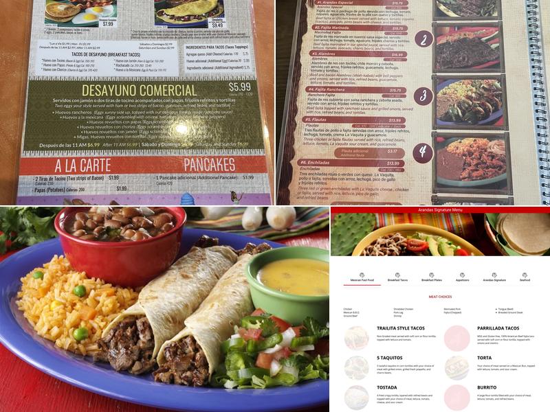 Taquerias Arandas Menu