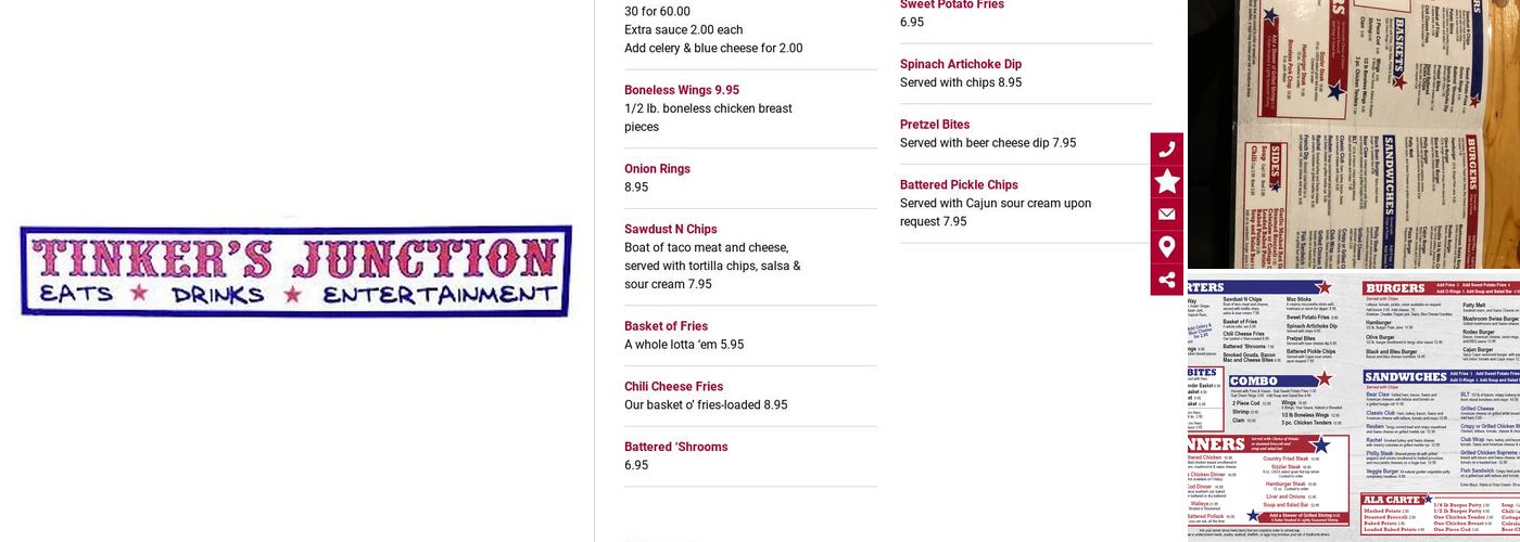 Tinker's Junction Menu