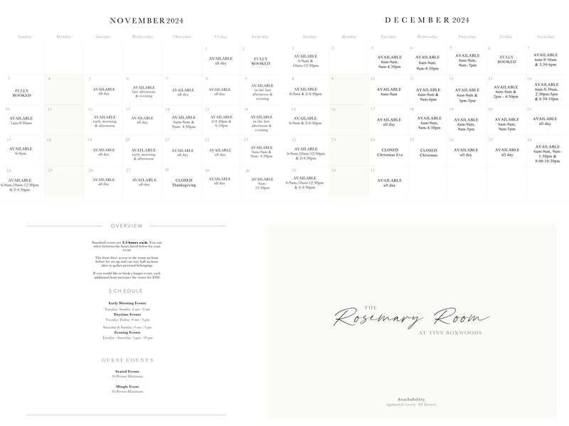 Tiny Boxwoods Menu
