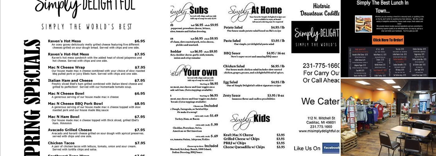 Simply Delightful Menu