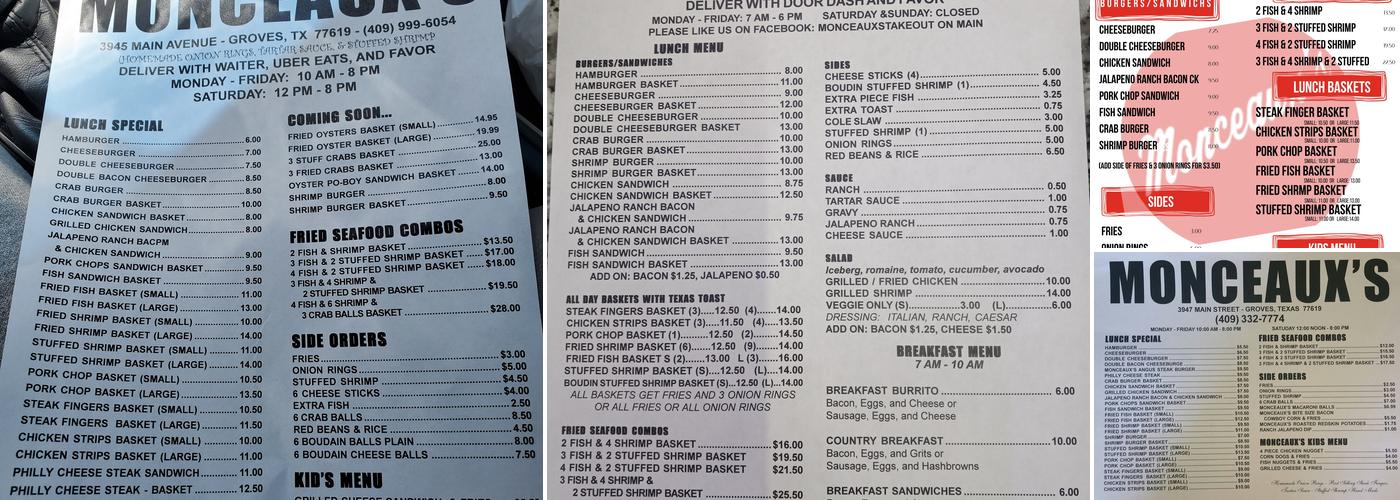 Monceaux's Menu