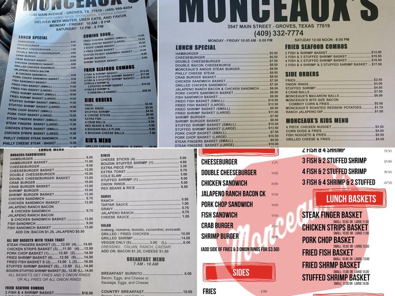 Monceaux's Menu