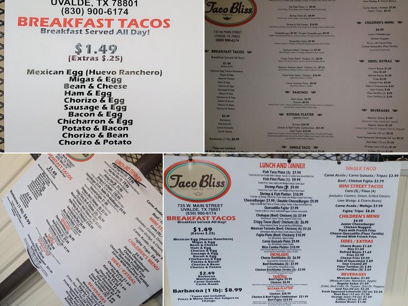 Taco Bliss Express Menu