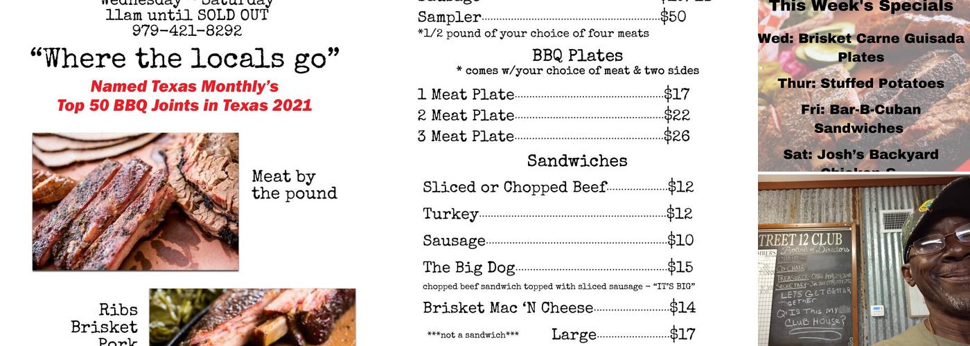 LJ's BBQ Menu