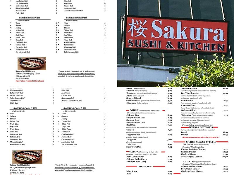 Sakura Sushi & Kitchen Menu