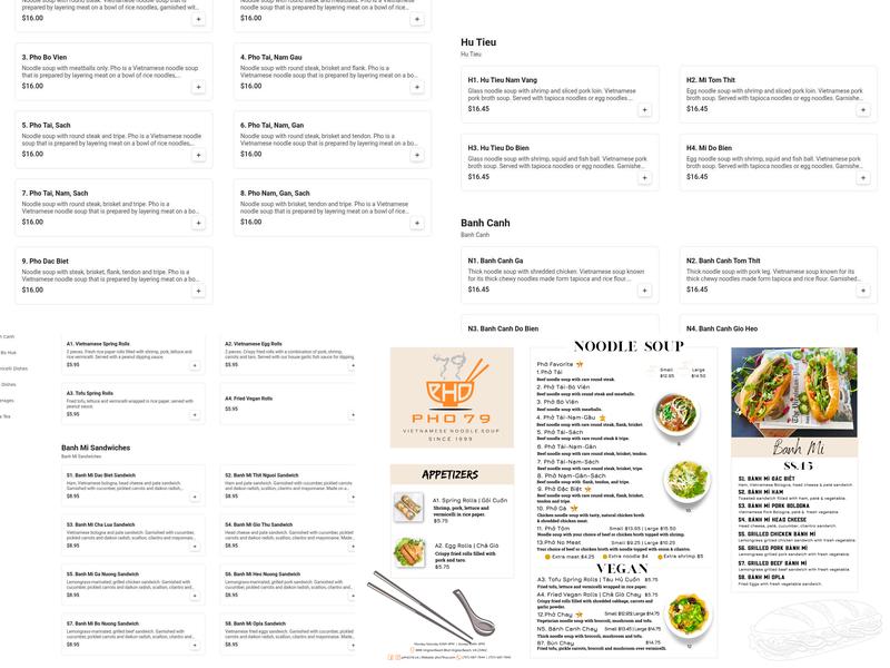 Pho 79 Menu