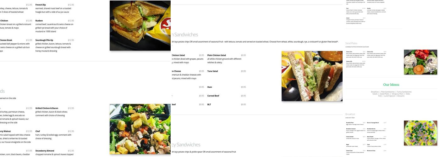 Plain & Fancy Sandwich Shoppe Menu