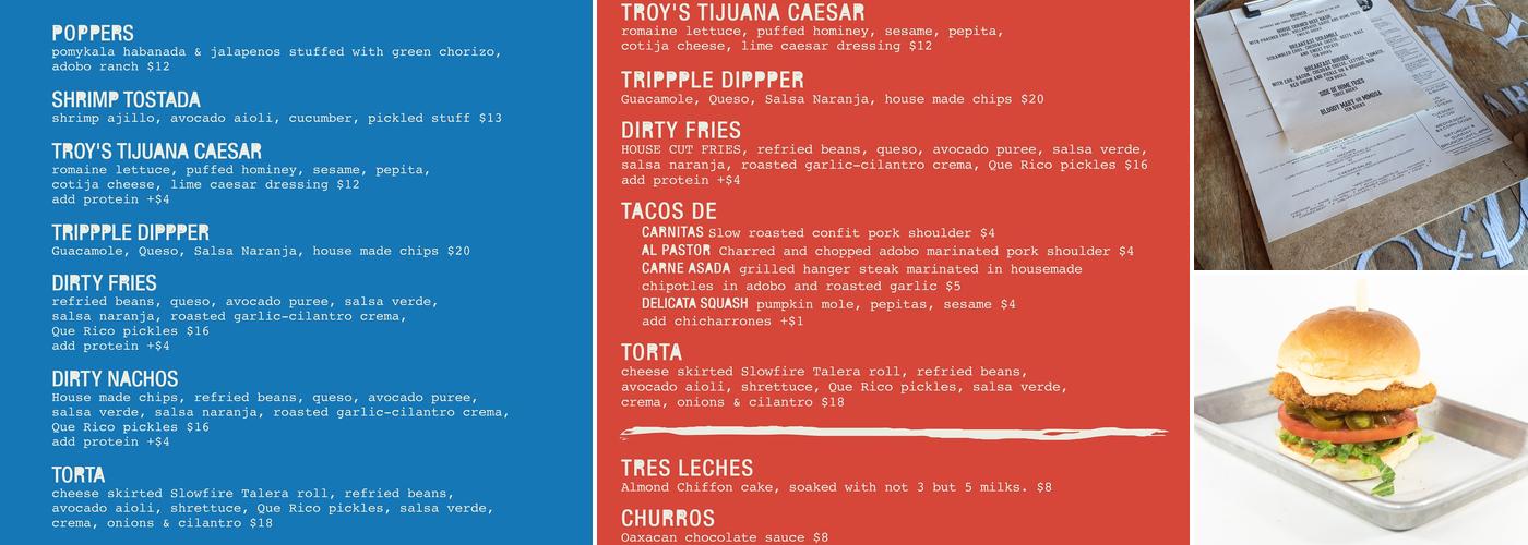 Mule Bar Menu