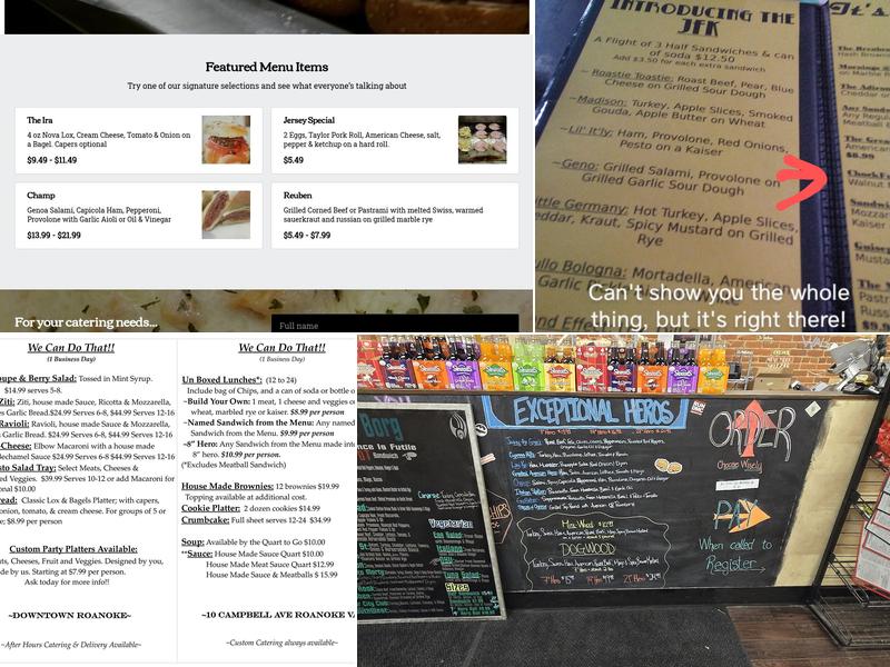 R.T. Smith's Fine Delicatessen Menu