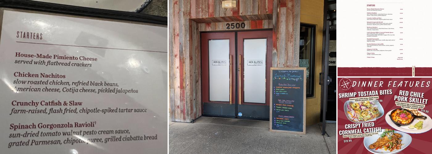 Jack Allen's Kitchen Menu