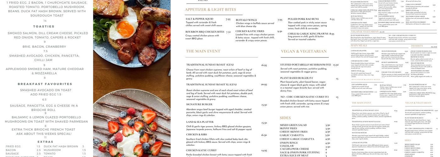 The Queens Head Menu