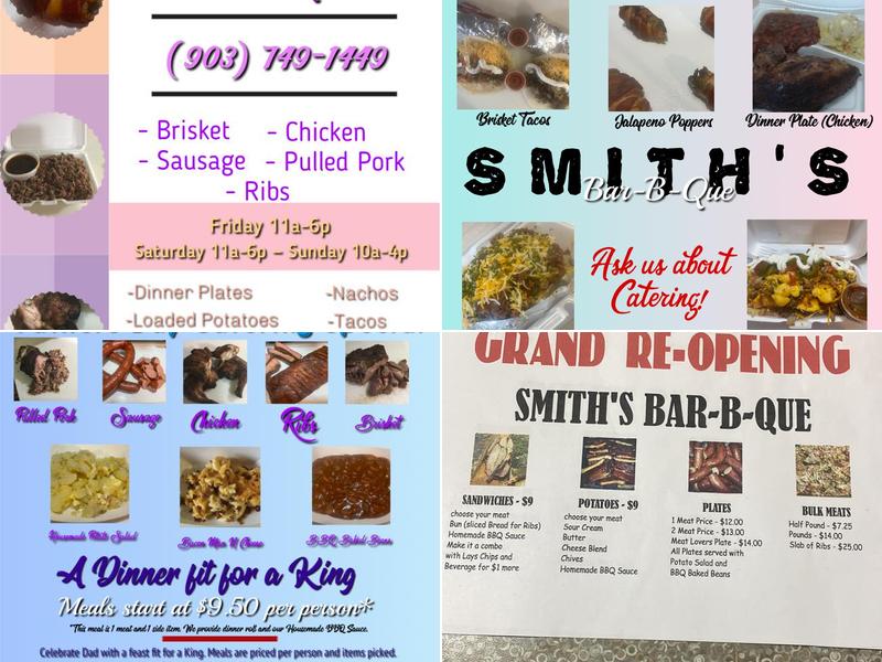Smith’s Bar-B-Que Menu