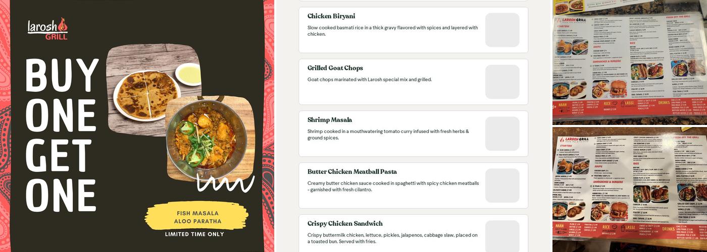 Larosh Grill Menu