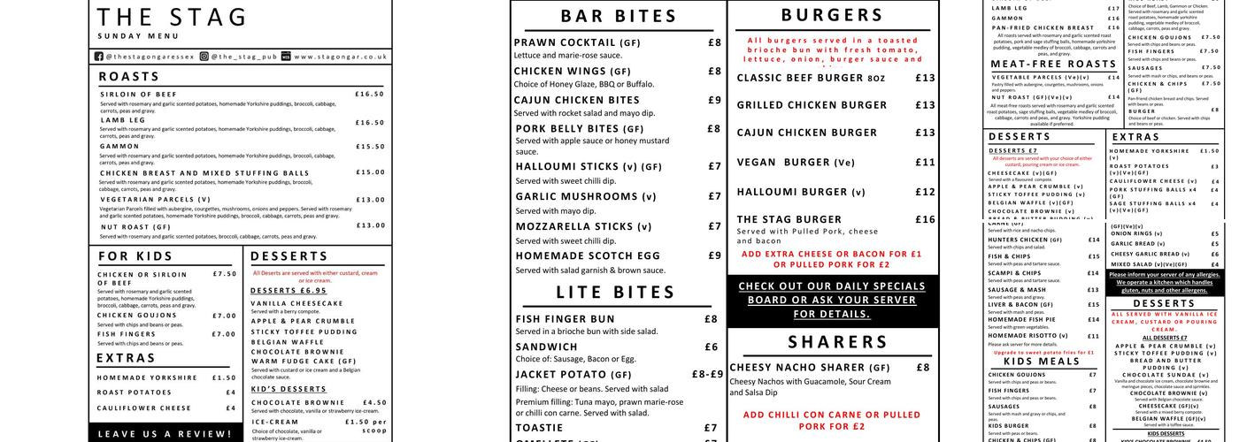 The Stag Menu