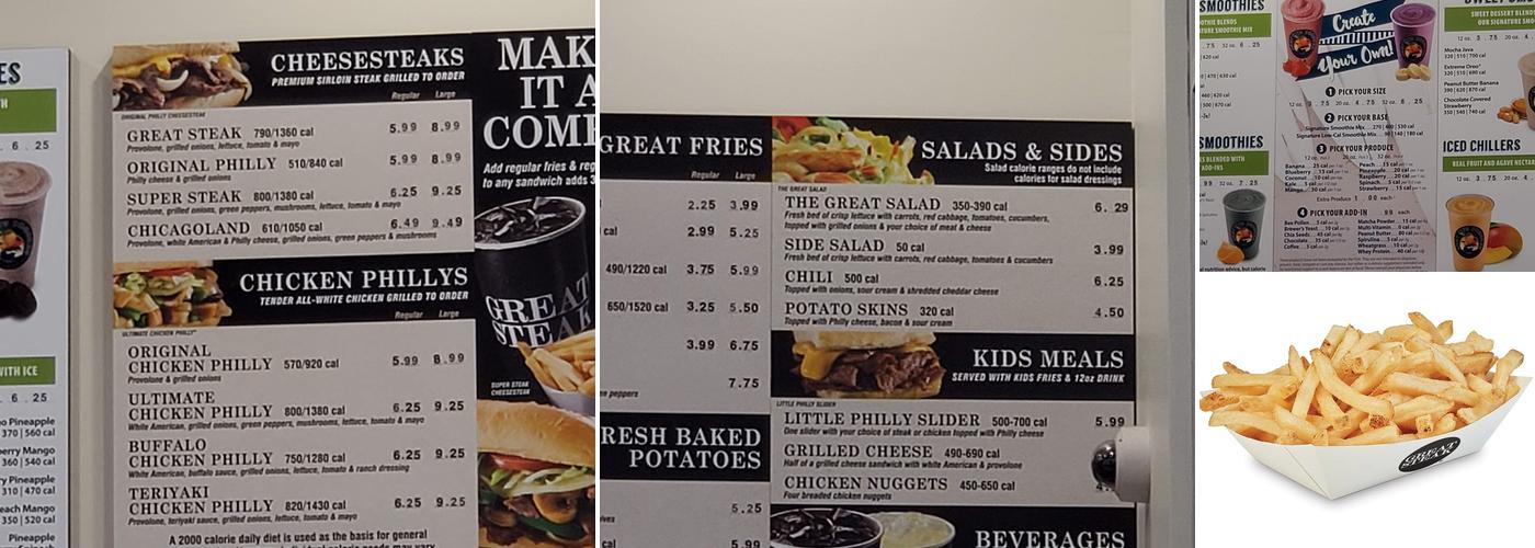 Great Steak Menu