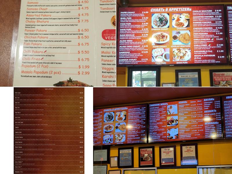 India Chaat Cafe Menu