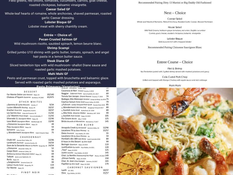 Table 13 Menu