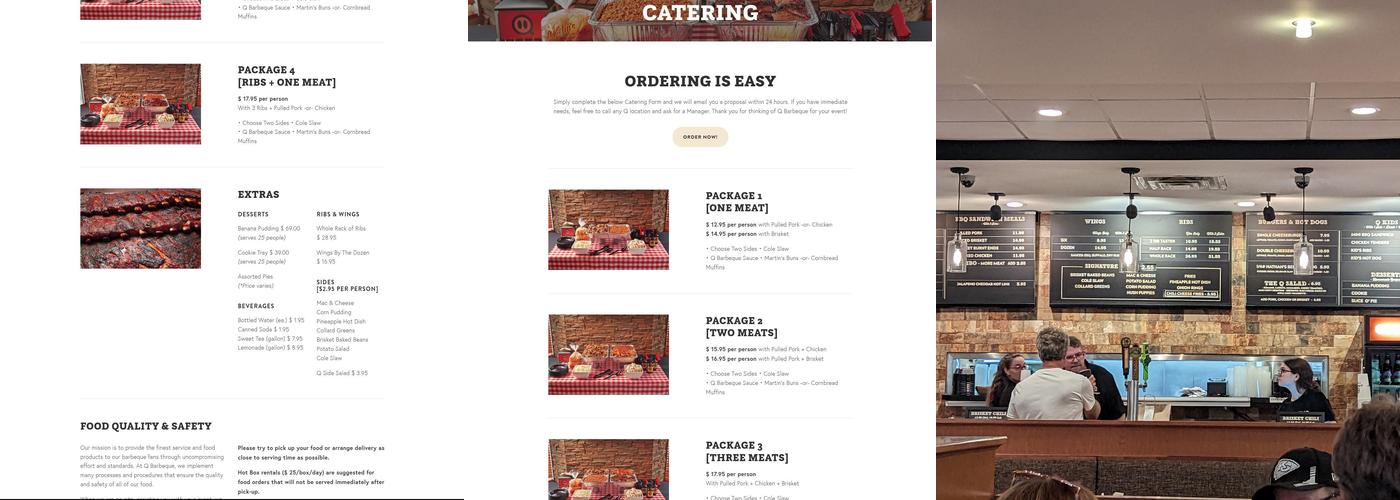Q Barbeque Menu