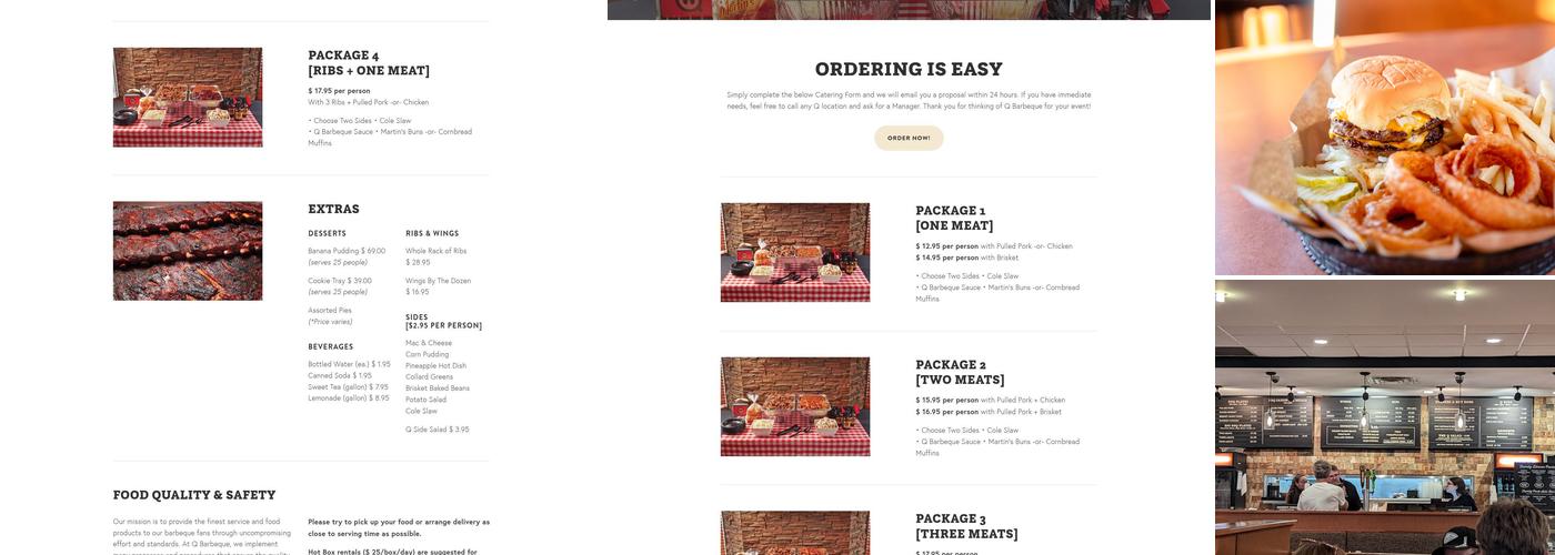 Q Barbeque Menu