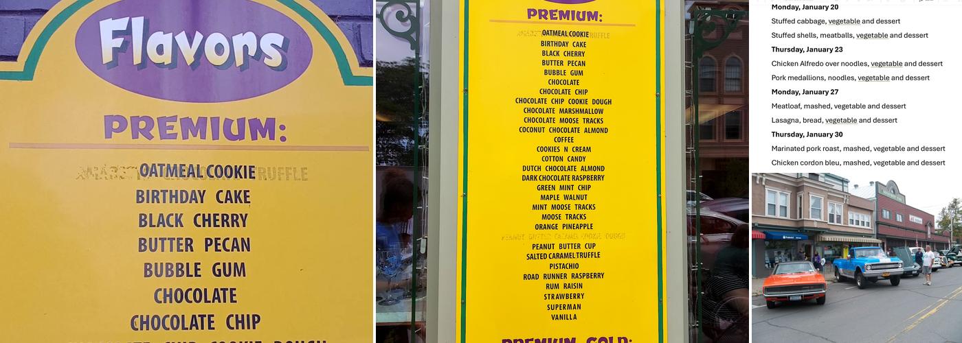 The Scoop Menu