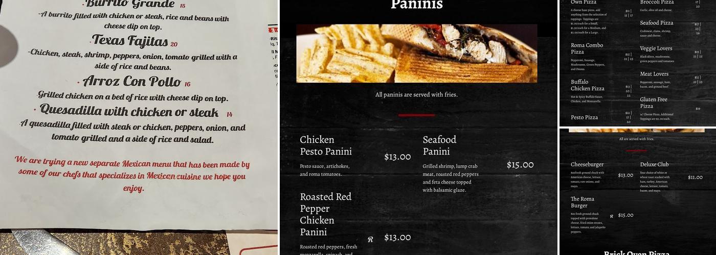 Roma Ristorante Italiano Menu