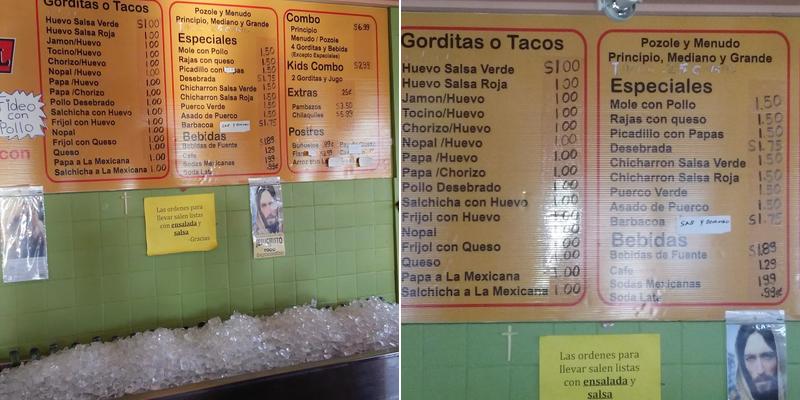 Gorditas la Original Menu