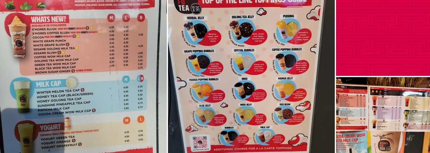 Kung Fu Tea Menu