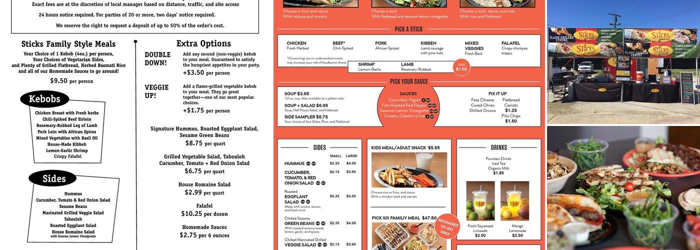 Sticks Kebob Shop Menu