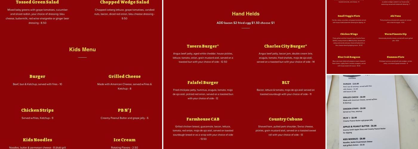 Indian Fields Tavern Menu