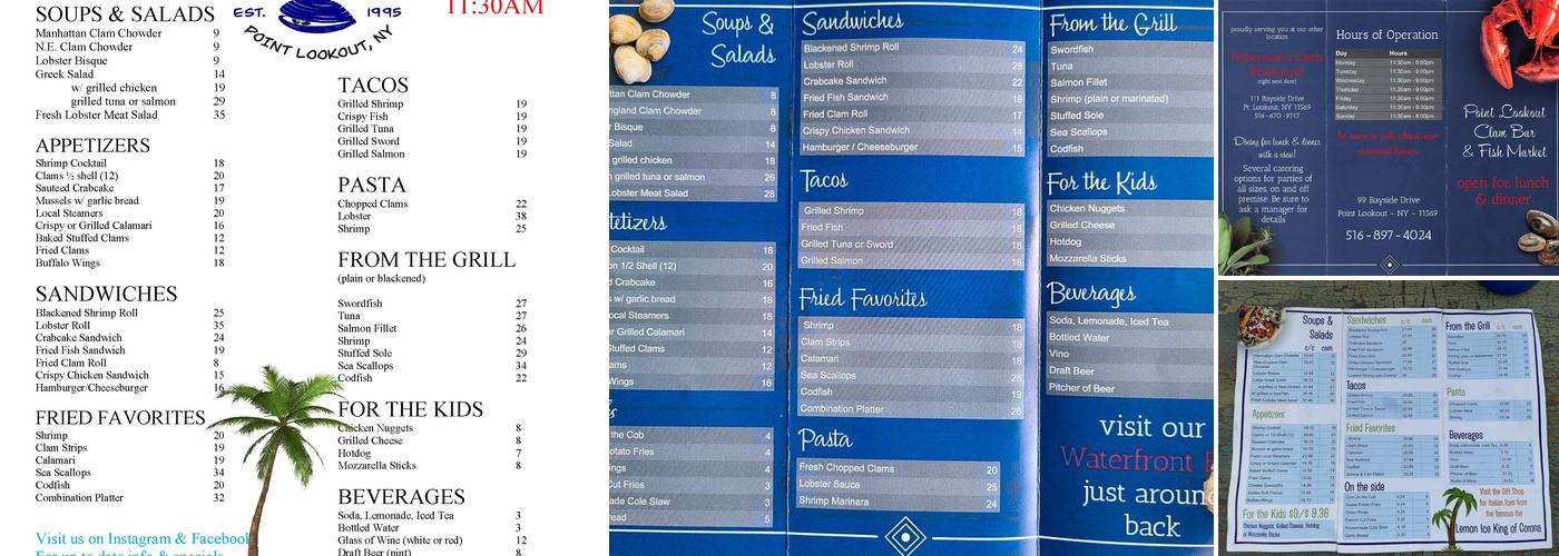 Point Lookout Clam Bar Menu