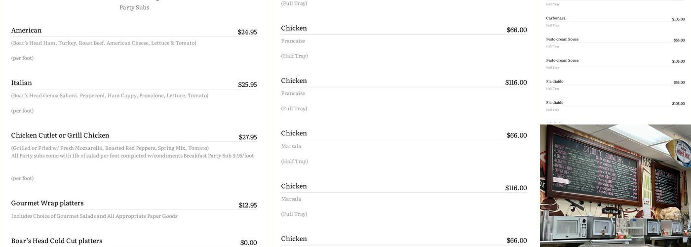 Point Lookout Deli & Caterers Menu