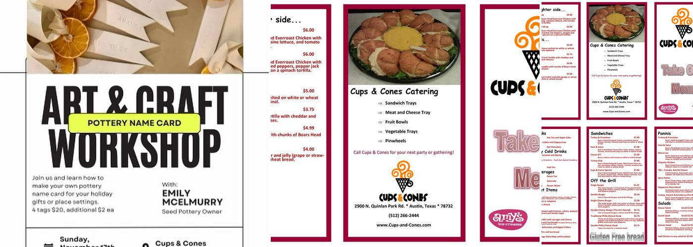 Cups & Cones Menu