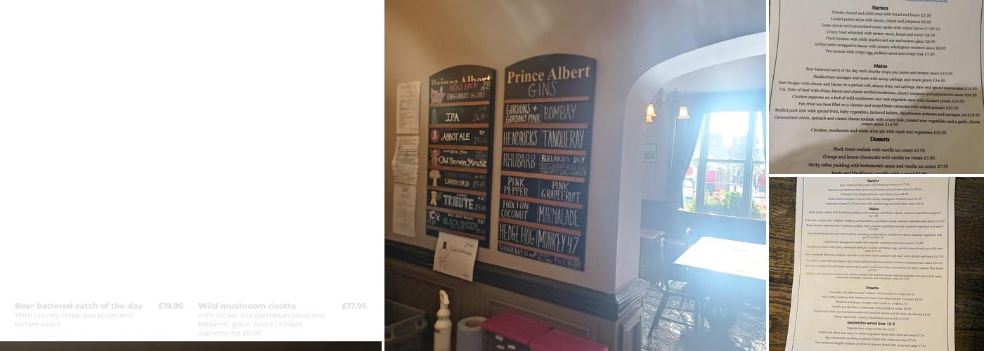 The Prince Albert Menu