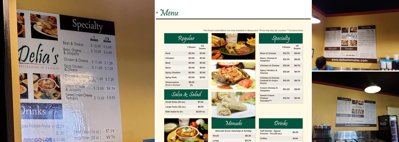 Delia's Specializing in Tamales Menu