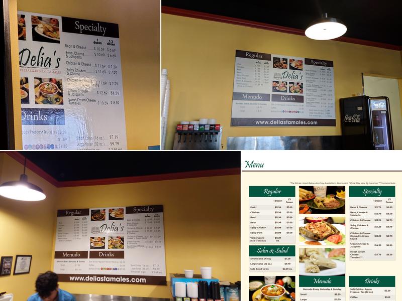 Delia's Specializing in Tamales Menu