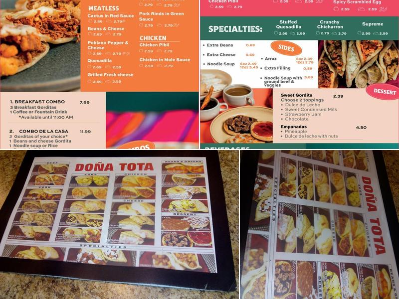 Gorditas Doña Lula Menu