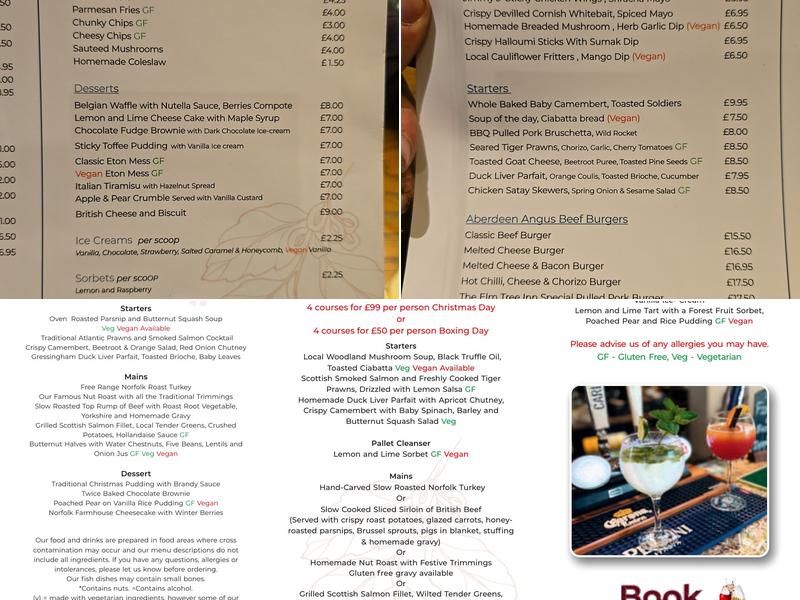 The Elm Tree Inn Menu